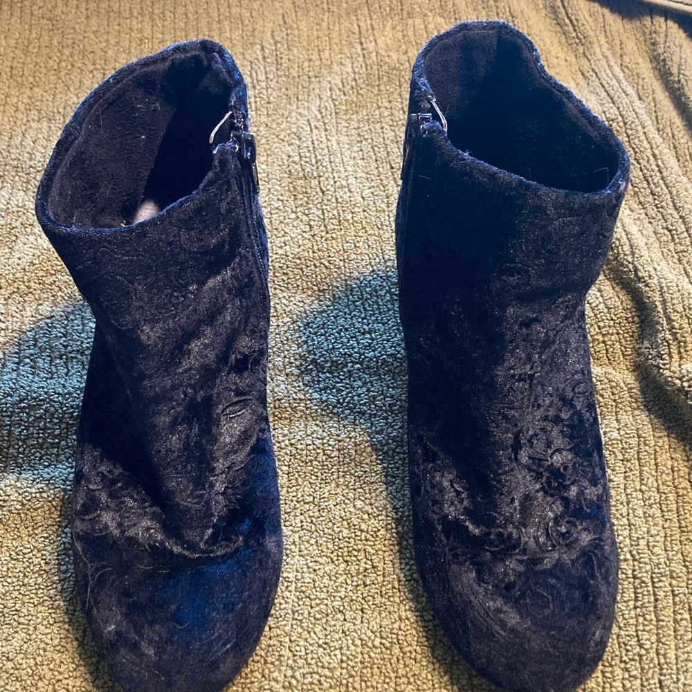 Kohl’s black velvet ankle boots